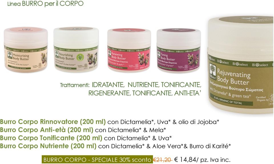 ml) con Dictamelia* & Uva* Burro Corpo Nutriente (200 ml) con Dictamelia* &