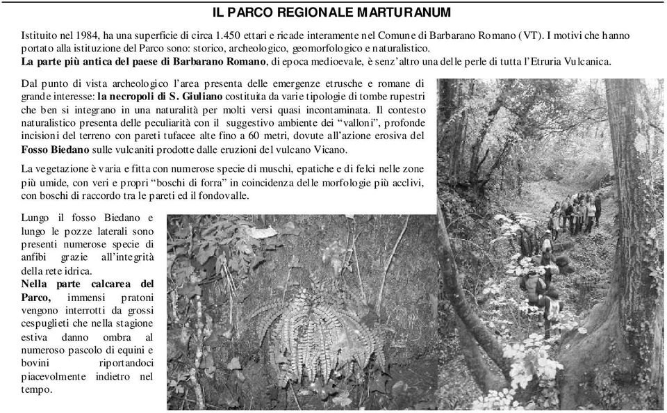 La parte più antica del paese di Barbarano Romano, di epoca medioevale, è senz altro una delle perle di tutta l Etruria Vulcanica.