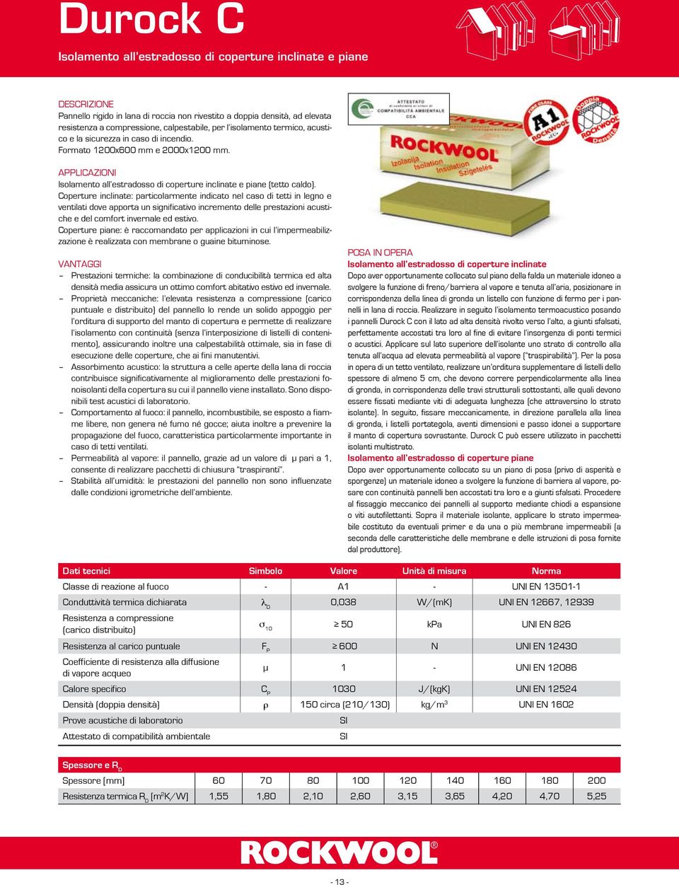 Coperture inclinate: particolarmente indicato nel caso di tetti in legno e ventilati dove apporta un significativo incremento delle prestazioni acustiche e del comfort invernale ed estivo.