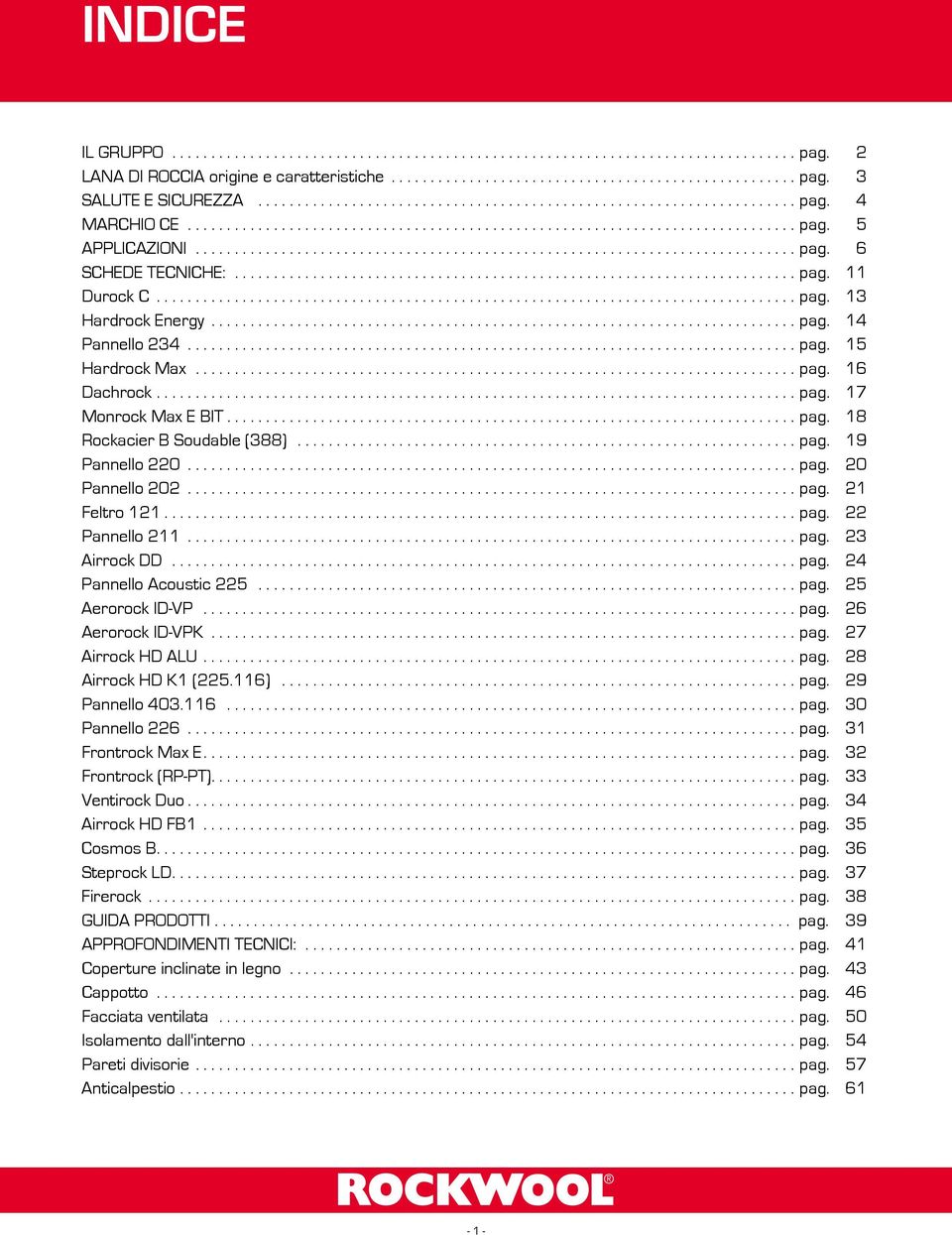 .. pag. 22 Pannello 211... pag. 23 Airrock DD... pag. 24 Pannello Acoustic 225... pag. 25 Aerorock ID-VP... pag. 26 Aerorock ID-VPK... pag. 27 Airrock HD ALU.... pag. 28 Airrock HD K1 (225.116)... pag. 29 Pannello 403.