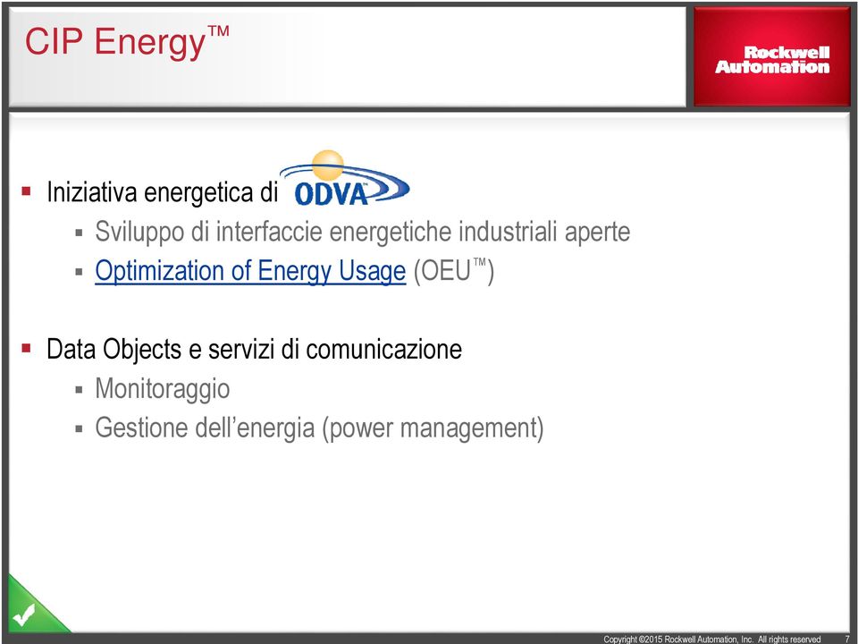 of Energy Usage (OEU ) Data Objects e servizi di