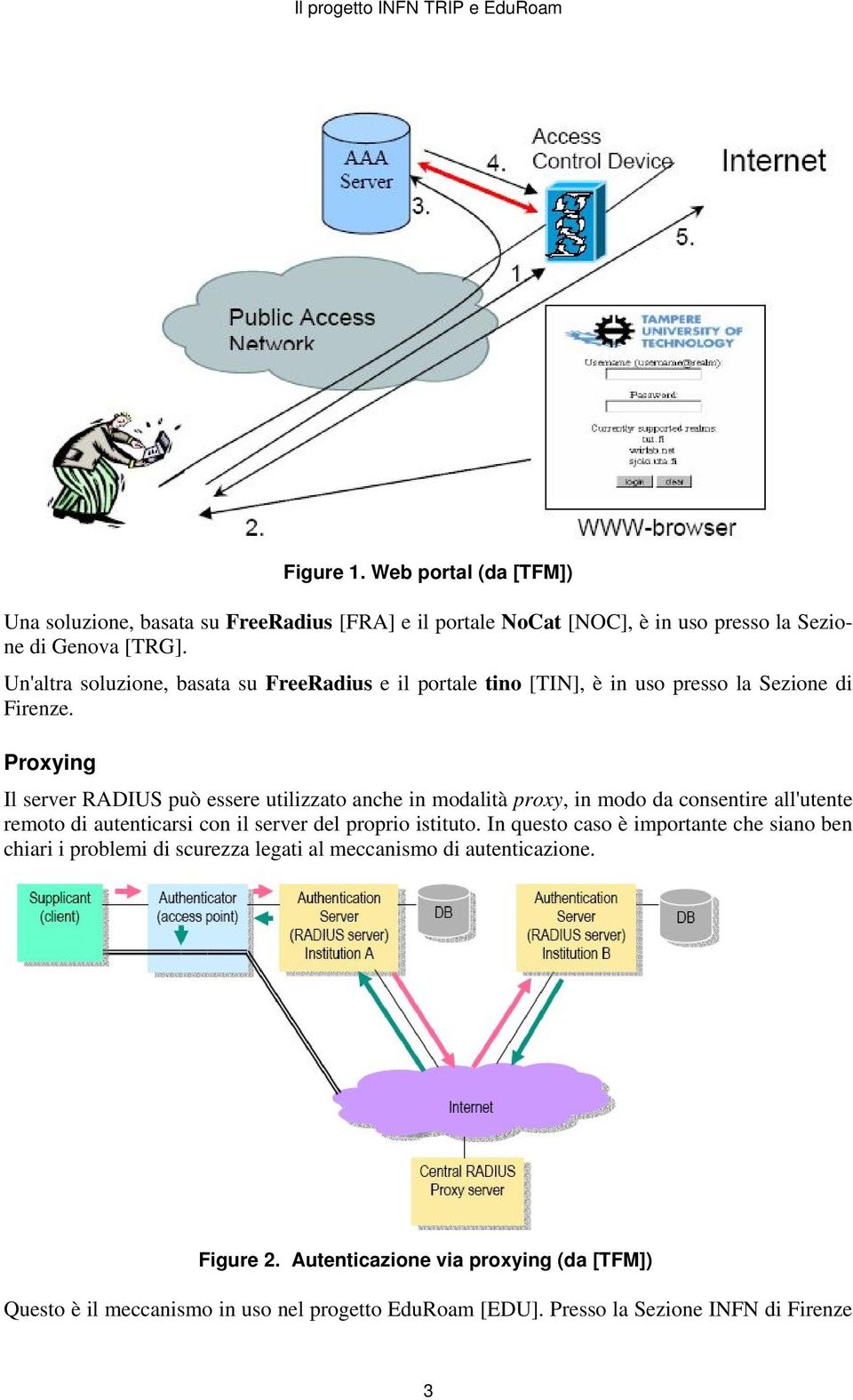 Proxying Il server RADIUS può essere utilizzato anche in modalità proxy, in modo da consentire all'utente remoto di autenticarsi con il server del proprio istituto.