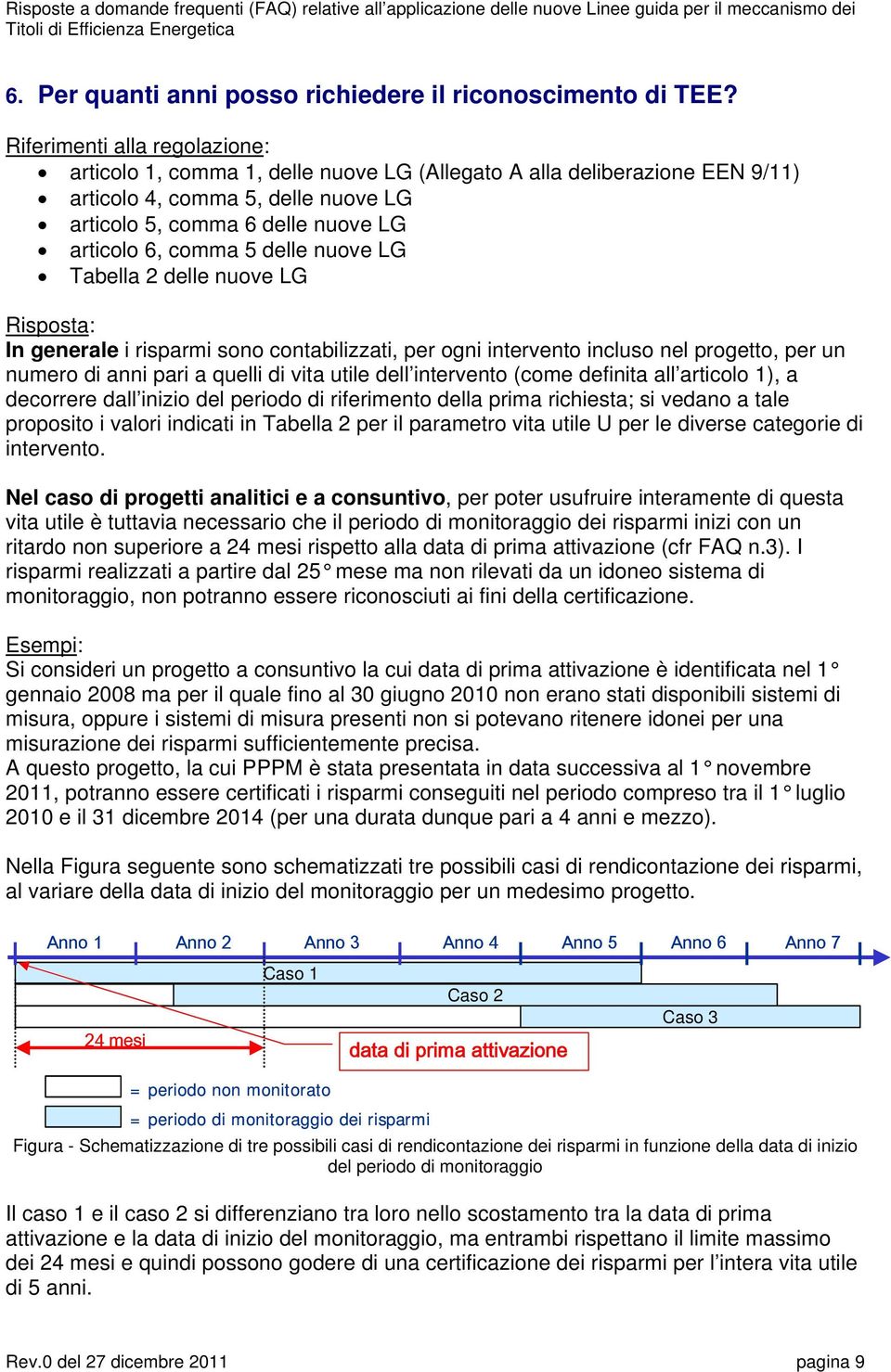 nuove LG In generale i risparmi sono contabilizzati, per ogni intervento incluso nel progetto, per un numero di anni pari a quelli di vita utile dell intervento (come definita all articolo 1), a