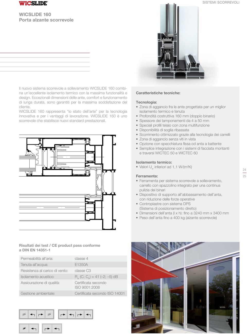 WICSLIDE 160 rappresenta lo stato dell arte per la tecnologia innovativa e per i vantaggi di lavorazione. WICSLIDE 160 è uno scorrevole che stabilisce nuovi standard prestazionali.