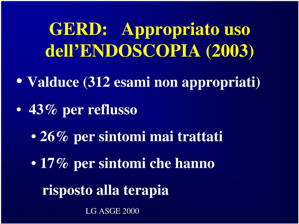 reflusso 26% per sintomi mai trattati 17% per