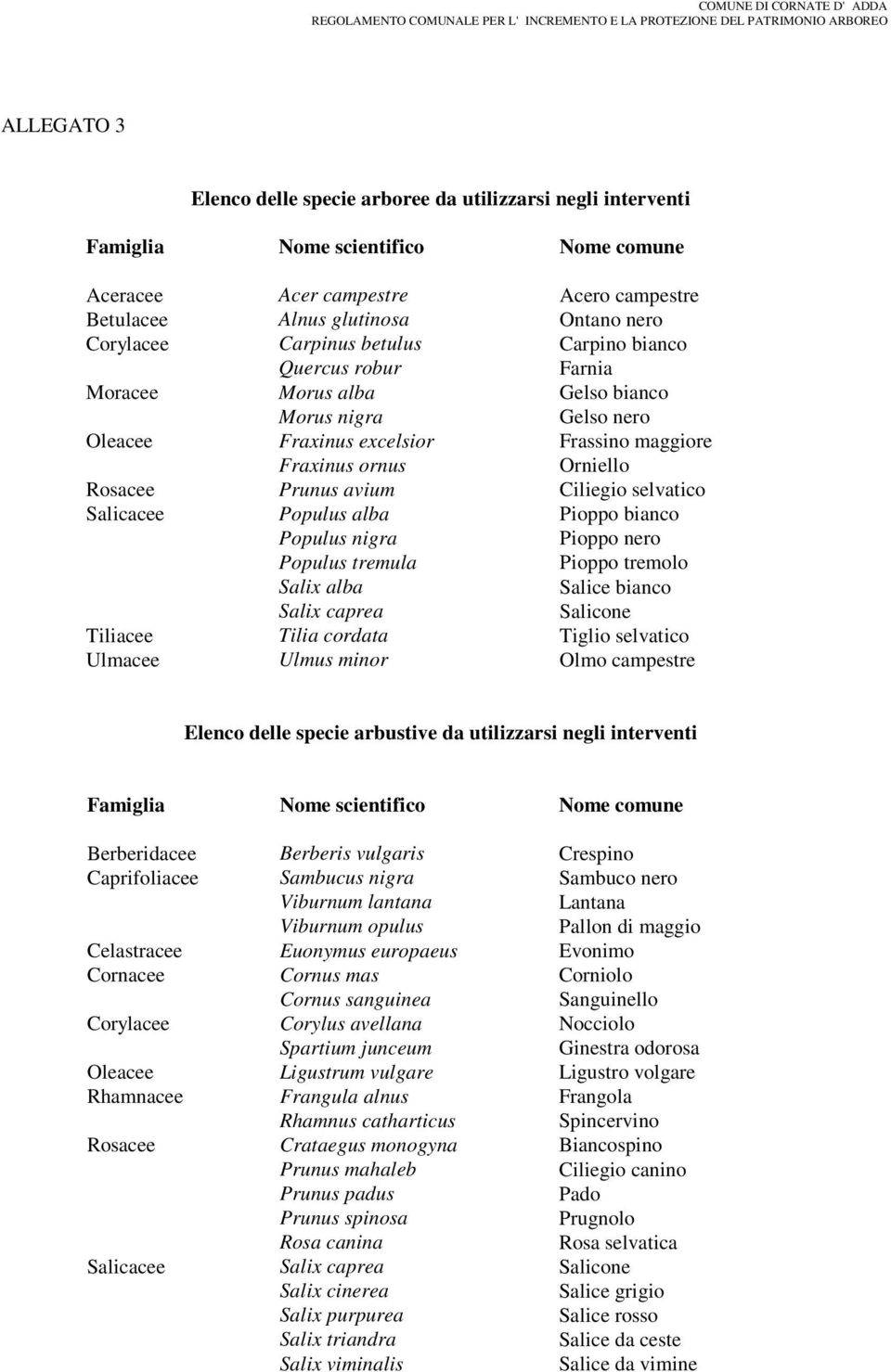 Ciliegio selvatico Salicacee Populus alba Pioppo bianco Populus nigra Pioppo nero Populus tremula Pioppo tremolo Salix alba Salice bianco Salix caprea Salicone Tiliacee Tilia cordata Tiglio selvatico