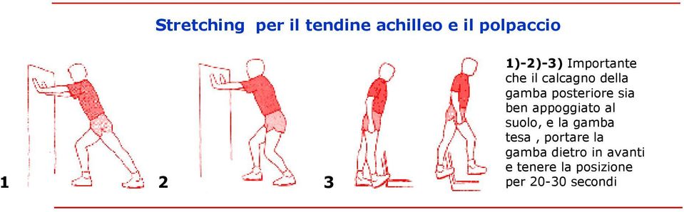 sia ben appoggiato al suolo, e la gamba tesa, portare la