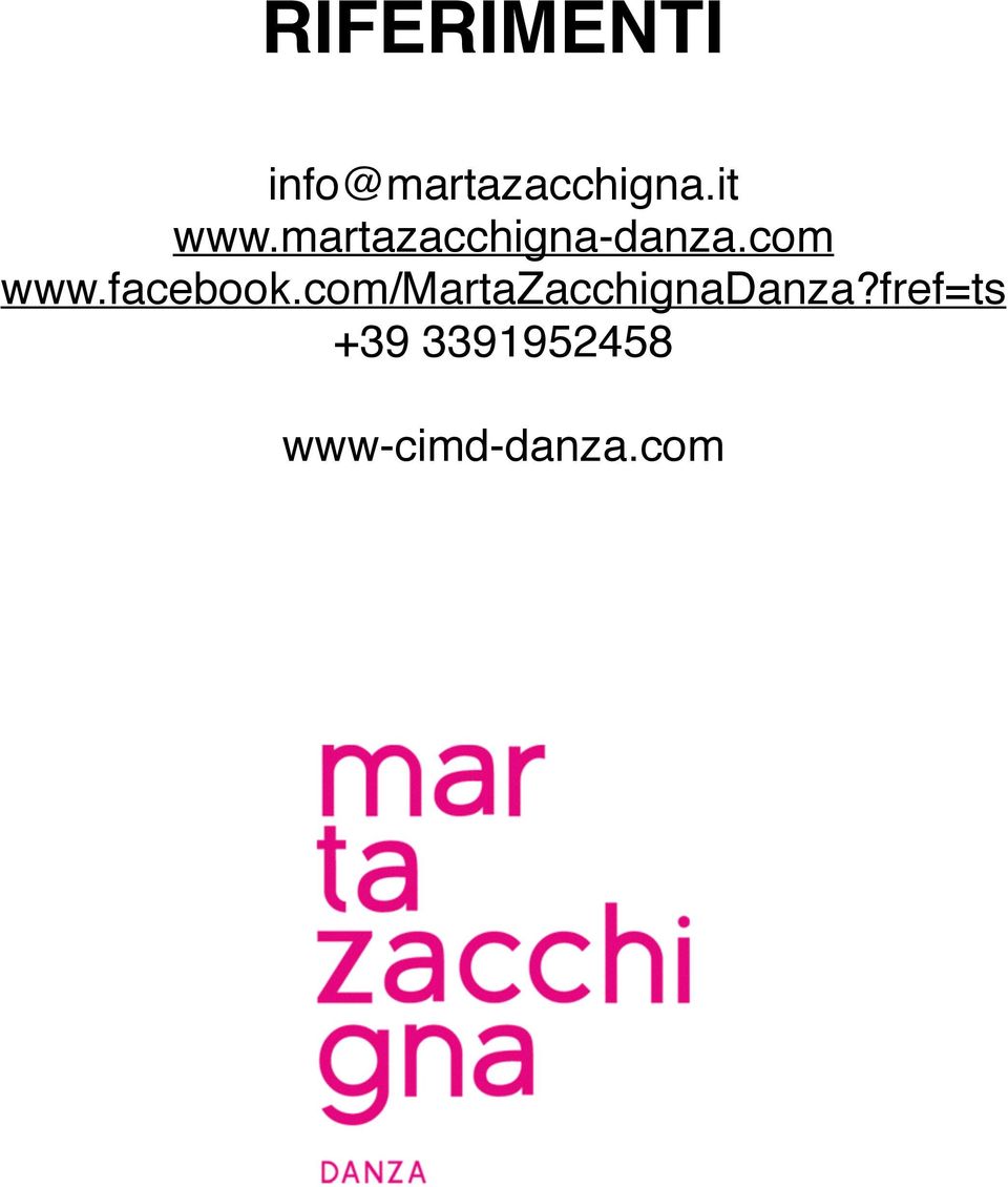 facebook.com/martazacchignadanza?