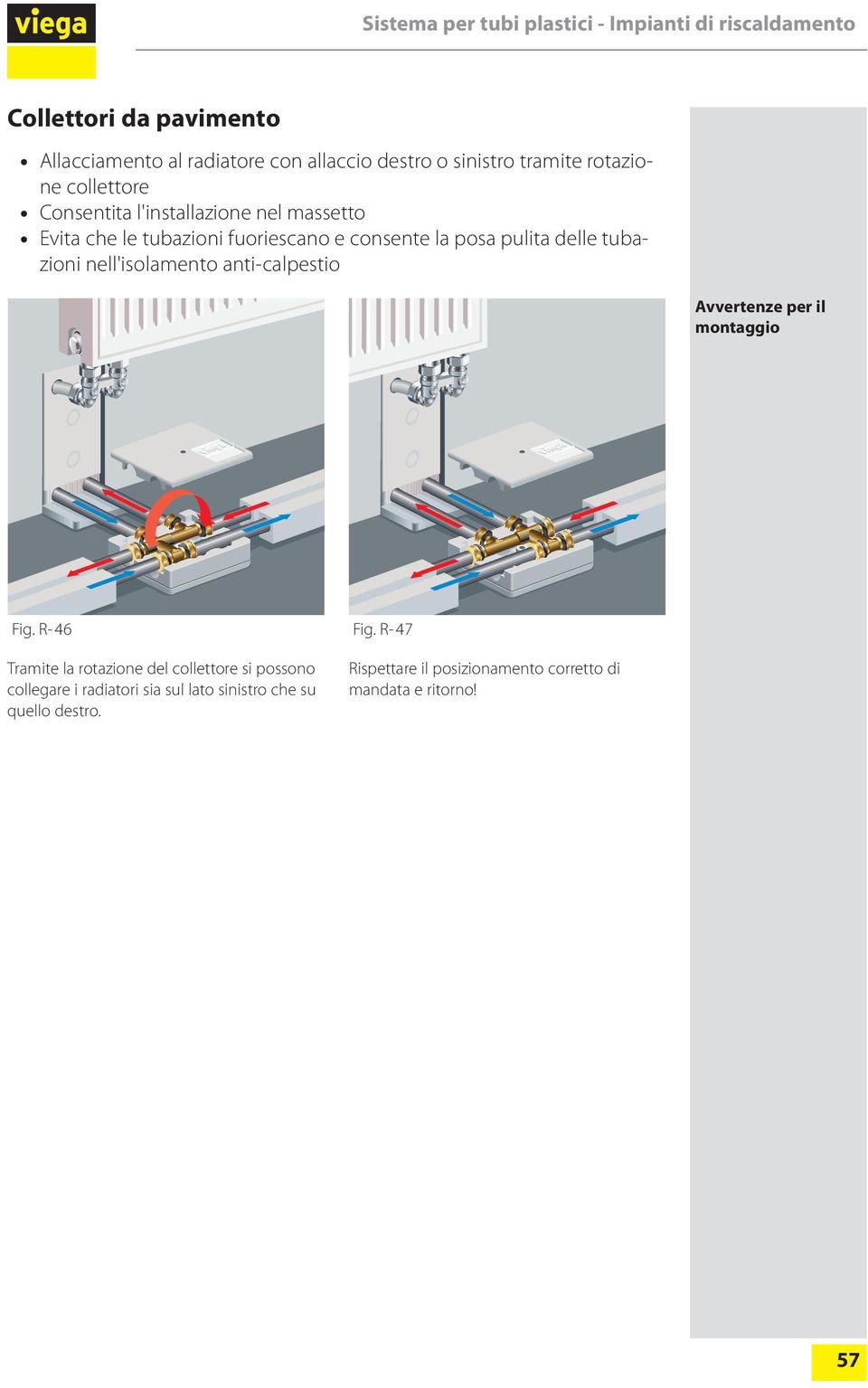 pulita delle tubazioni nell'isolamento anti-calpestio Avvertenze per il montaggio Fig. R- 46 Fig.