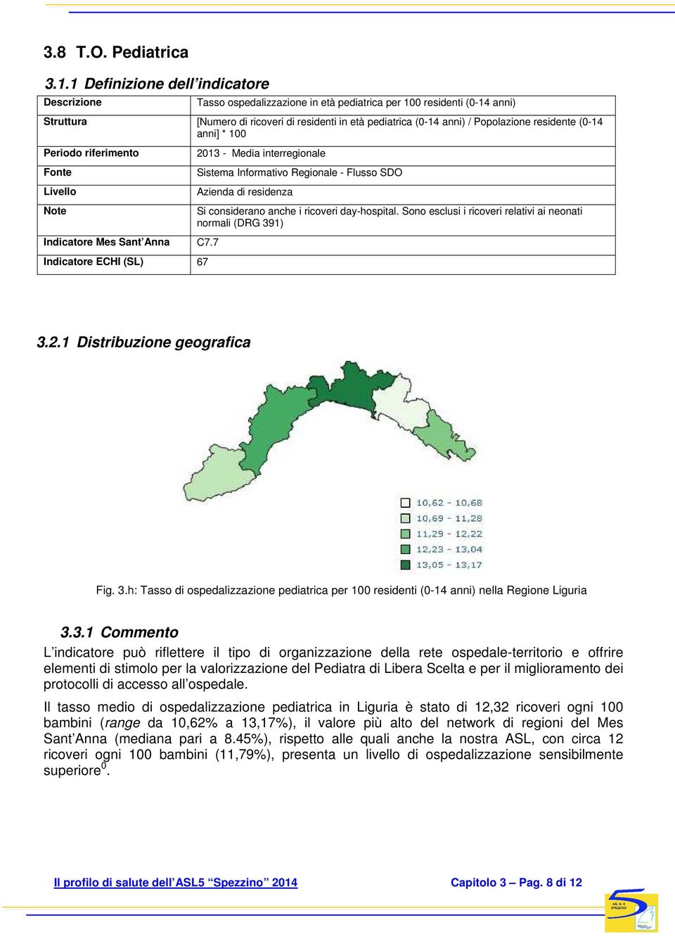 Periodo riferimento C7.7 Iicatore ECHI (SL) 67 2013 - Media interregionale Sistema Informativo Regionale - Flusso SDO Si considerano anche i ricoveri day-hospital.