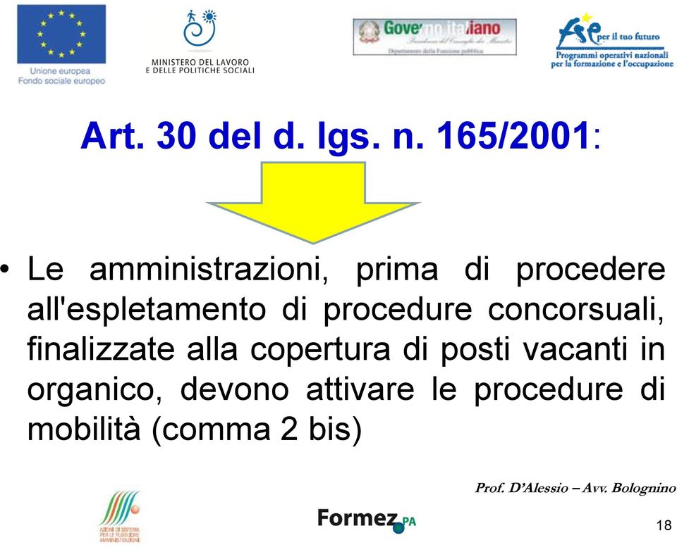 all'espletamento di procedure concorsuali, finalizzate