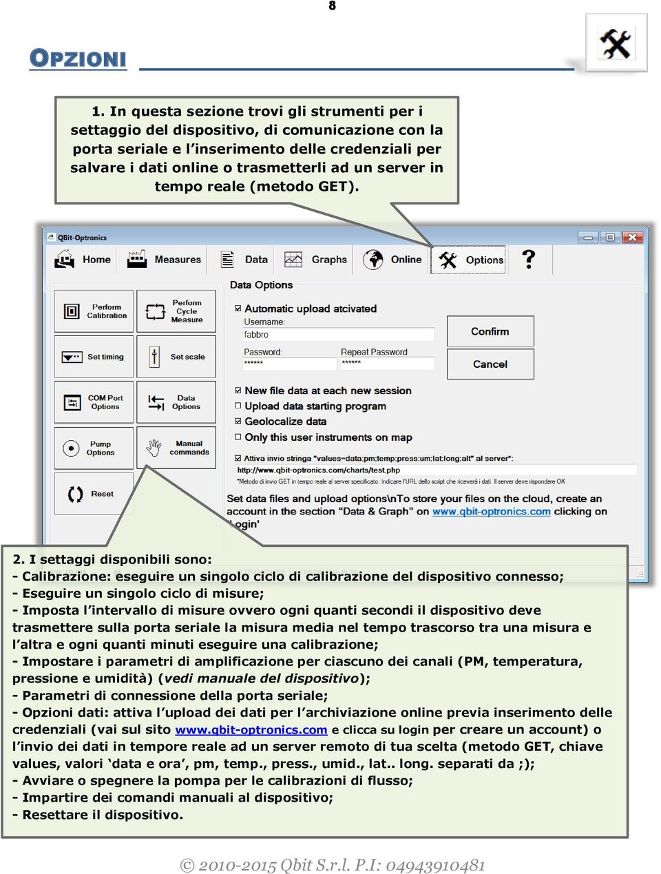 tempo reale (metodo GET). 2.