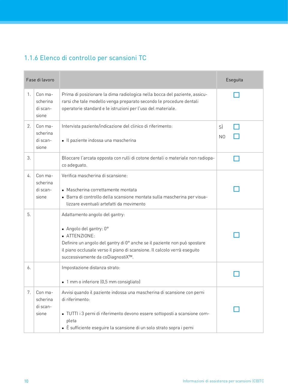 le istruzioni per l'uso del materiale. sione 2. Con ma- Intervista paziente/indicazione del clinico di riferimento: SÌ scherina di scan- NO Il paziente indossa una mascherina sione 3.