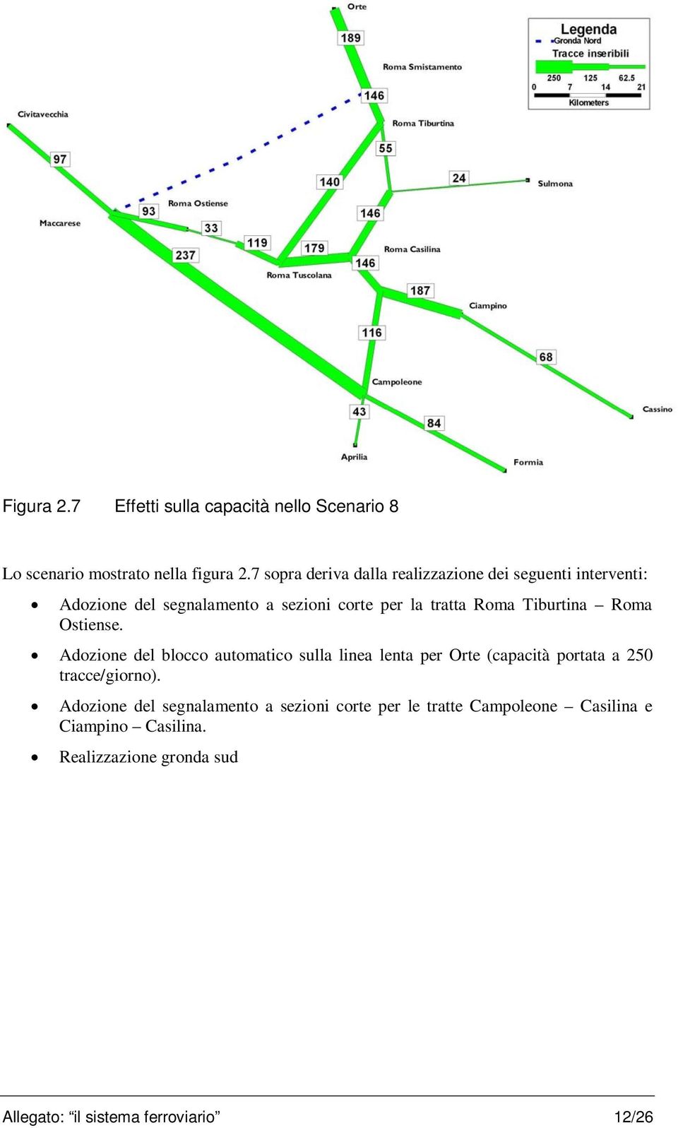 corte per la tratta Roma Tiburtina Roma Ostiense.