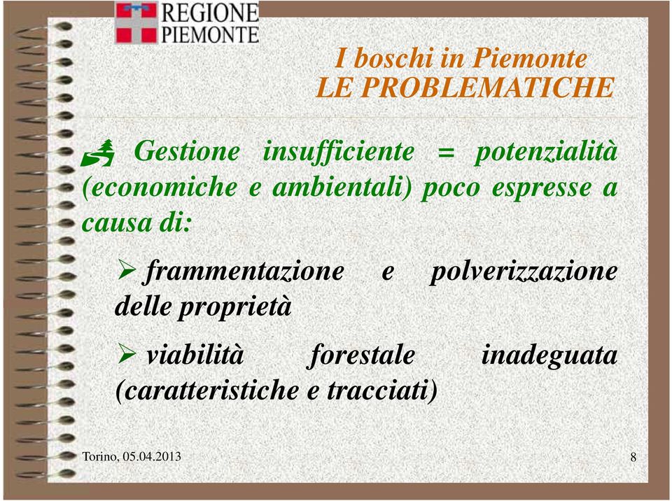 frammentazione e polverizzazione delle proprietà viabilità