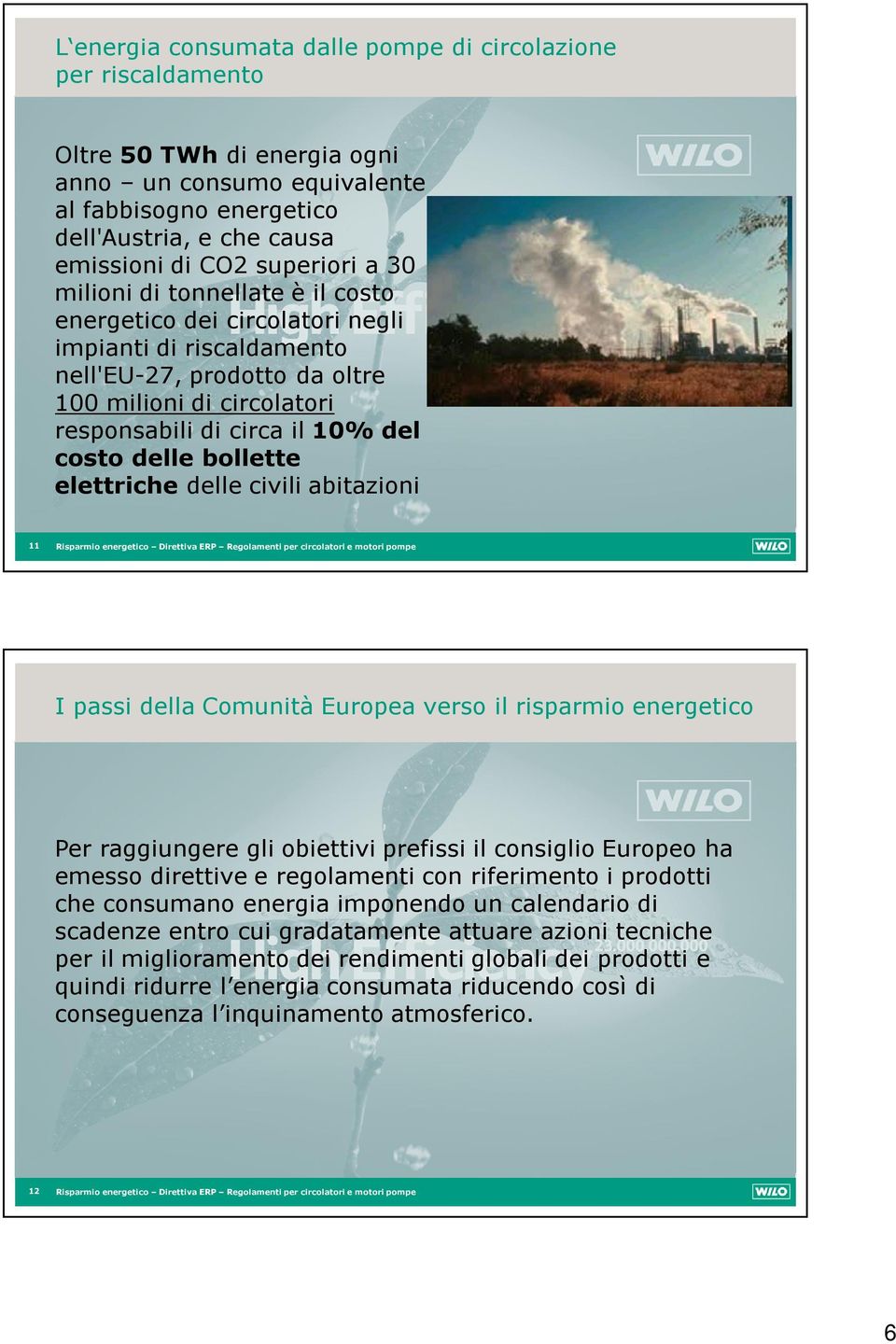 costo delle bollette elettriche delle civili abitazioni 11 I passi della Comunità Europea verso il risparmio energetico Per raggiungere gli obiettivi prefissi il consiglio Europeo ha emesso direttive