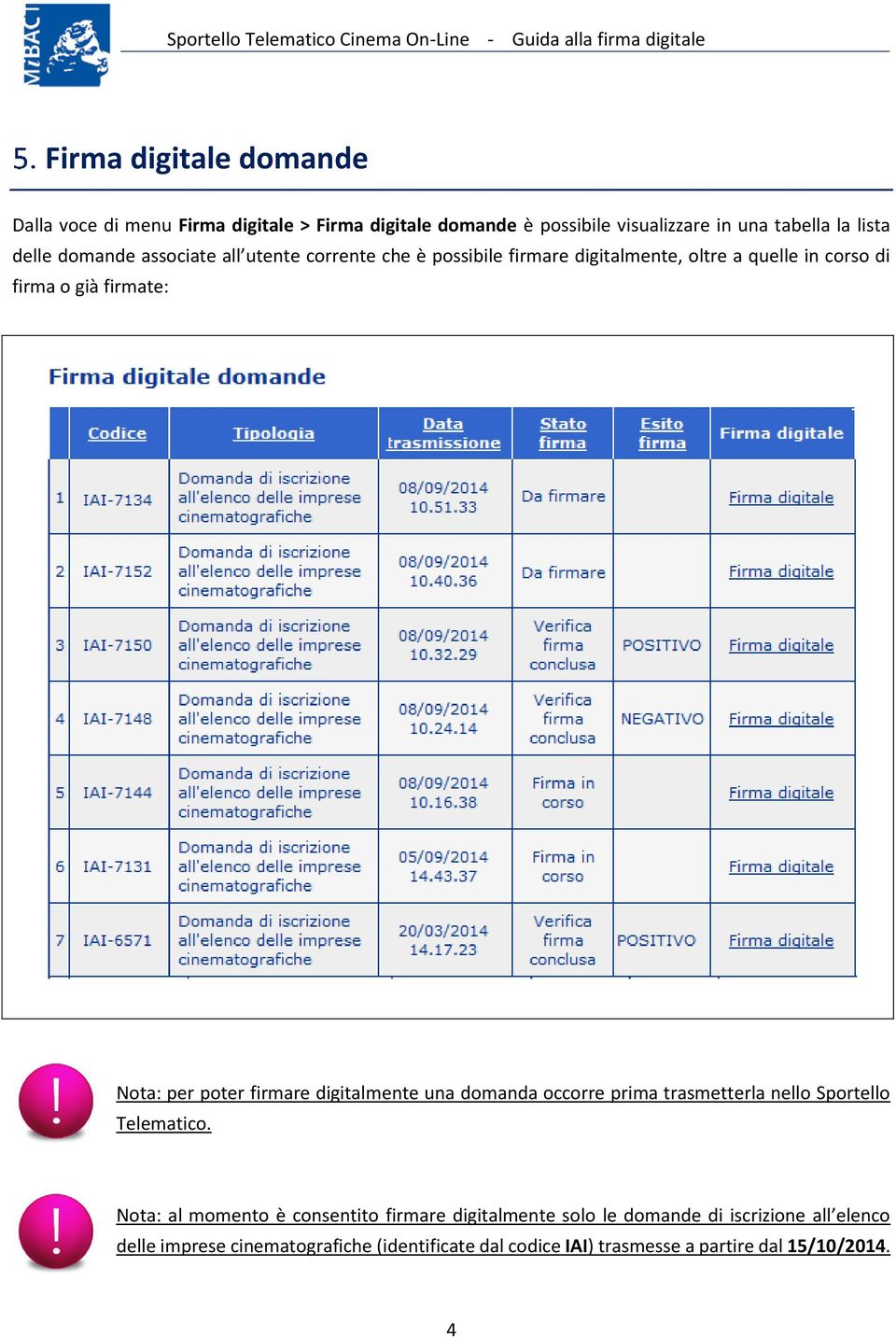 poter firmare digitalmente una domanda occorre prima trasmetterla nello Sportello Telematico.