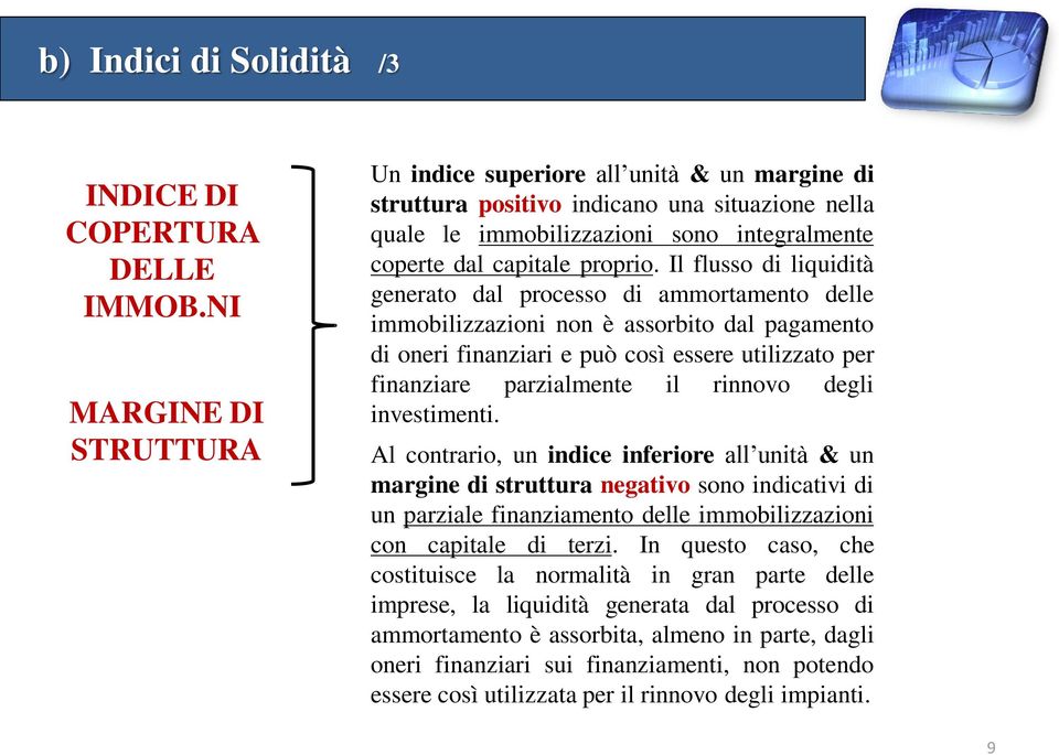 Il flusso di liquidità generato dal processo di ammortamento delle immobilizzazioni non è assorbito dal pagamento di oneri finanziari e può così essere utilizzato per finanziare parzialmente il