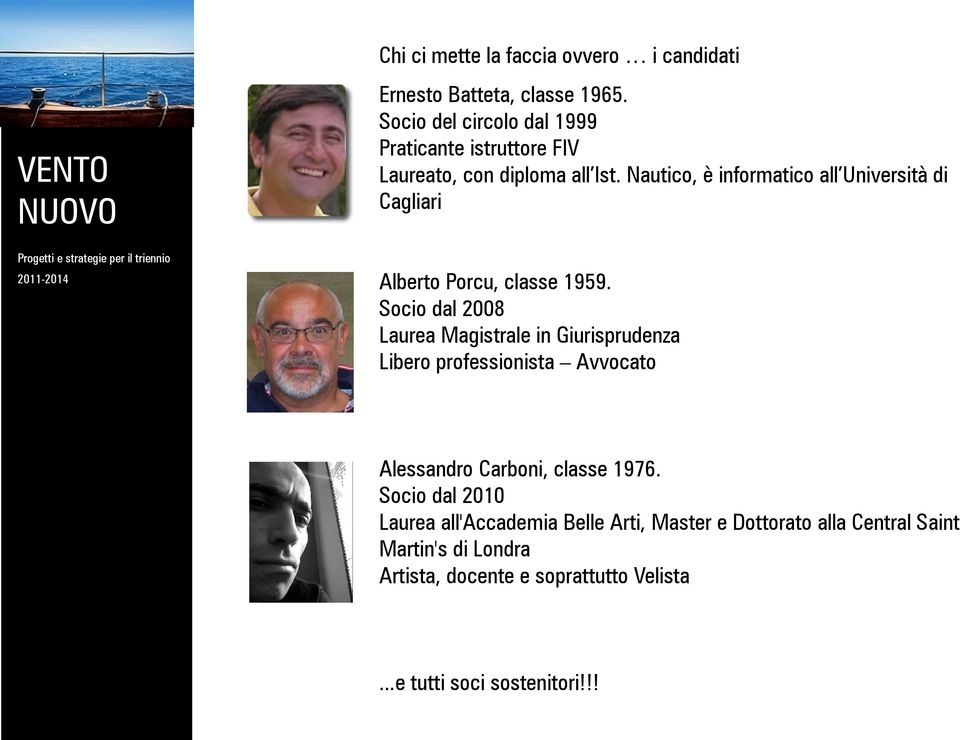 Nautico, è informatico all Università di Cagliari Alberto Porcu, classe 1959.