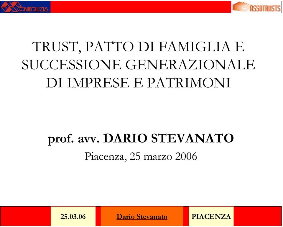 IMPRESE E PATRIMONI prof. avv.