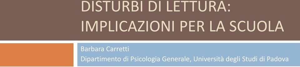 Dipartimento di Psicologia