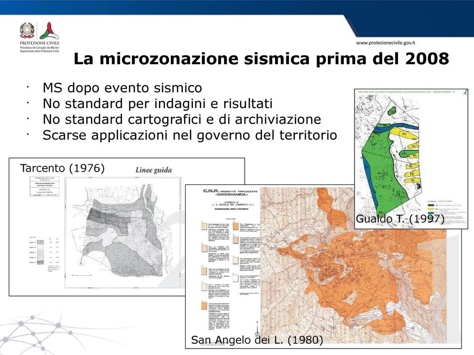 cartografici e di archiviazione Scarse applicazioni nel