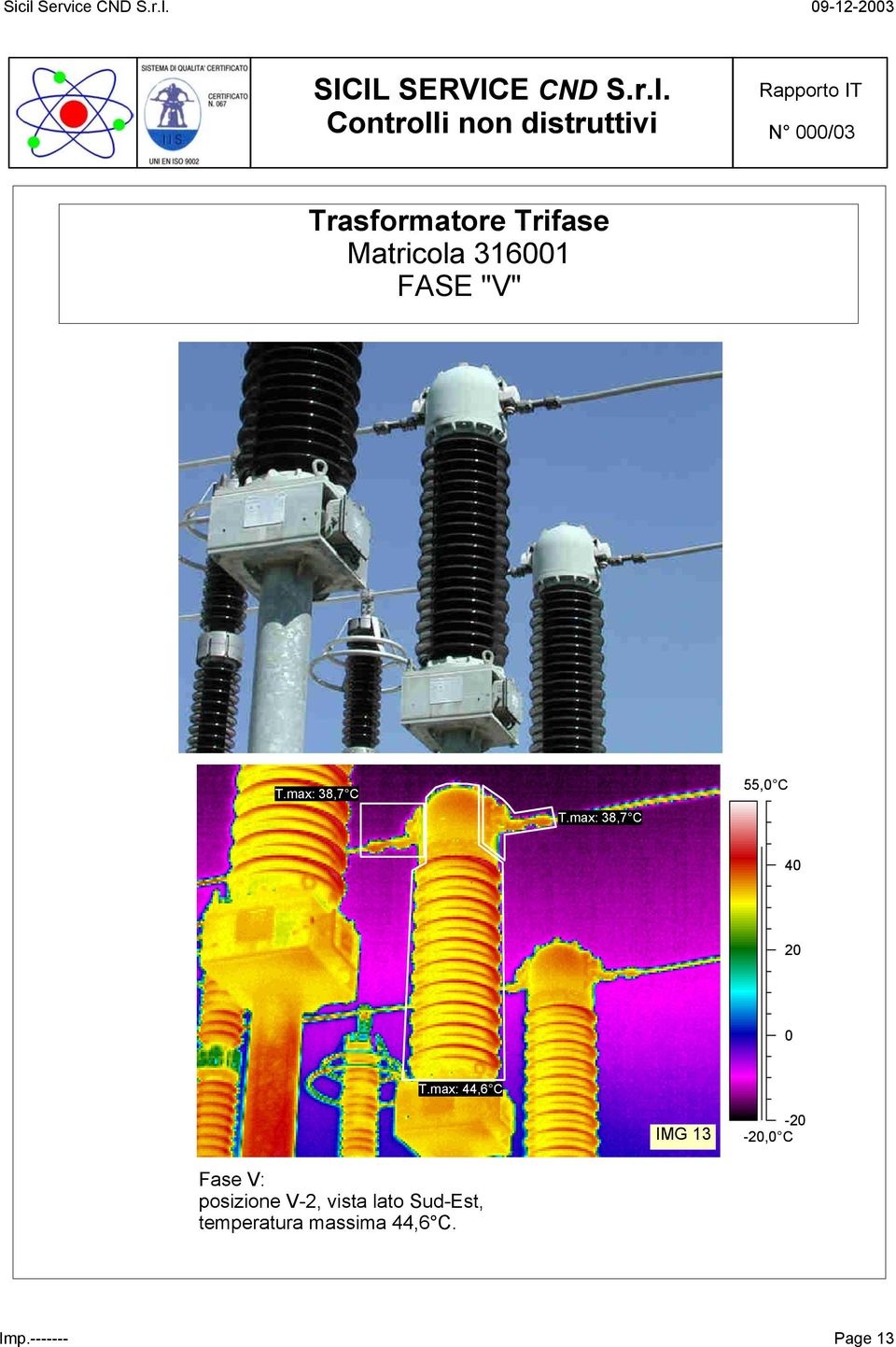 max: 44,6 C IMG 13-20 -20,0 C Fase V: posizione V-2,