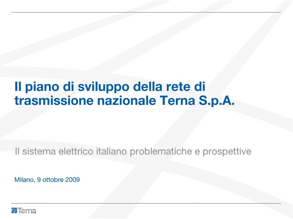 Il sistema elettrico italiano