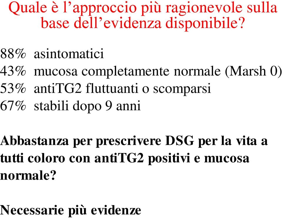 fluttuanti o scomparsi 67% stabili dopo 9 anni Abbastanza per prescrivere DSG