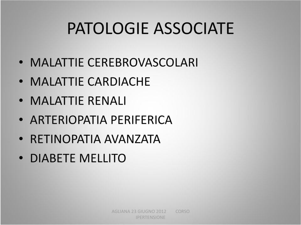 MALATTIE RENALI ARTERIOPATIA