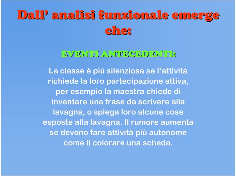 inventare una frase da scrivere alla lavagna, o spiega loro alcune cose esposte alla