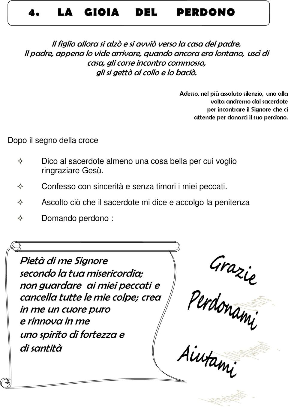 Adesso, nel più assoluto silenzio, uno alla volta andremo dal sacerdote per incontrare il Signore che ci attende per donarci il suo perdono.