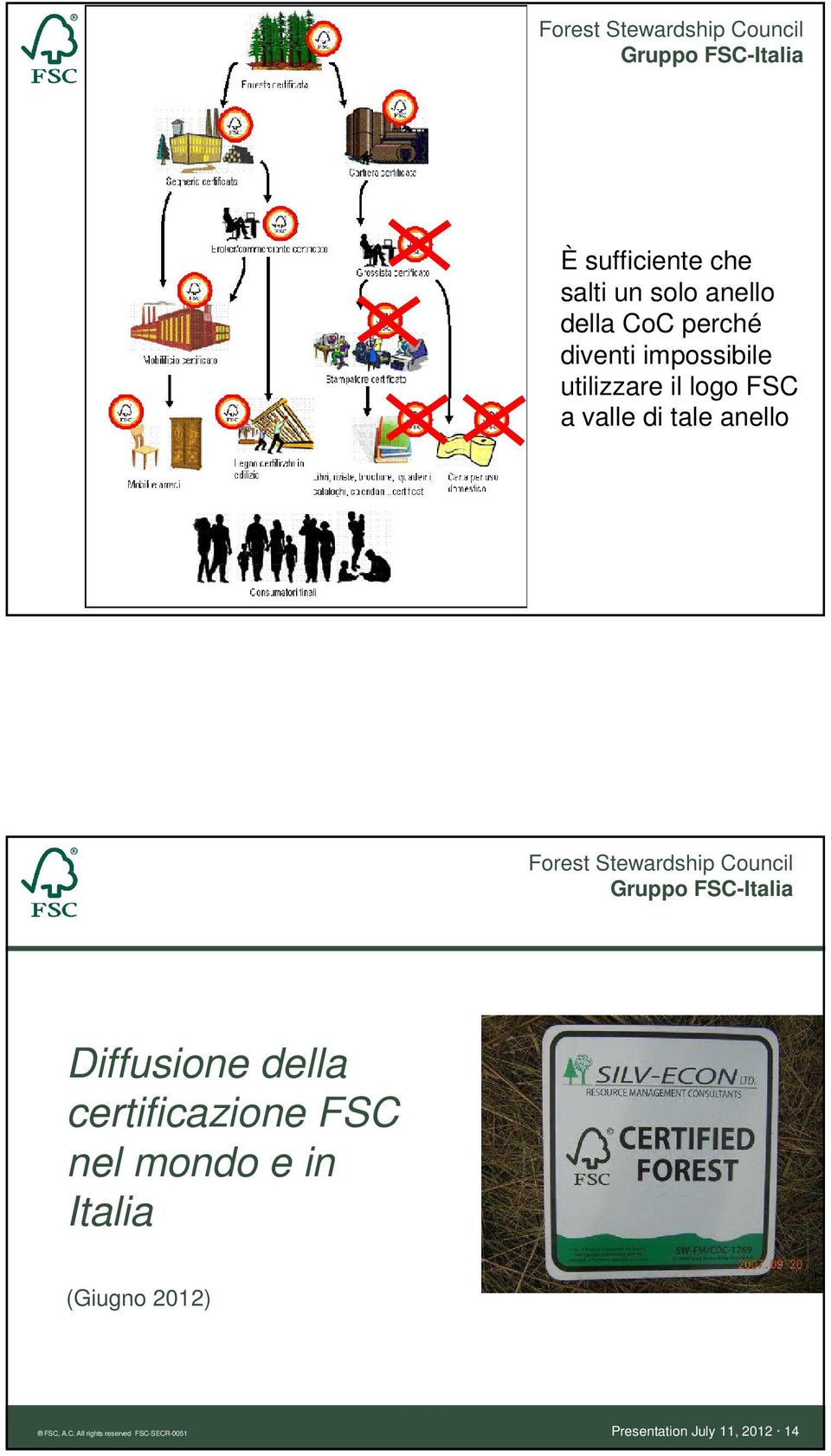 Diffusione della certificazione FSC nel mondo e in Italia (Giugno