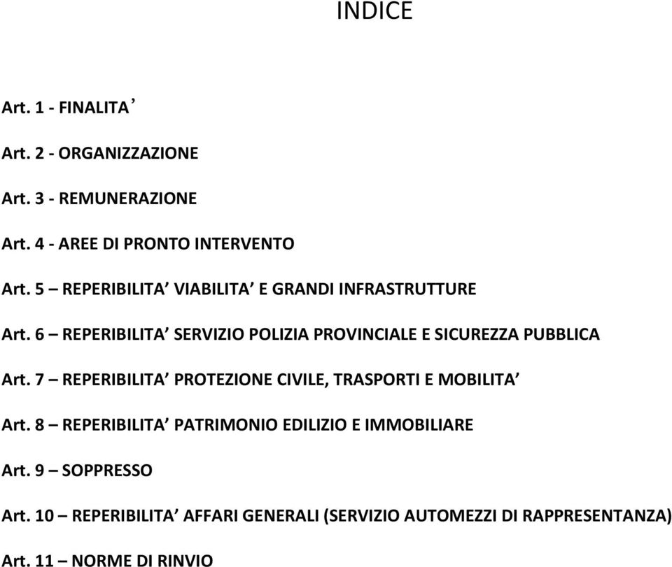 6 REPERIBILITA SERVIZIO POLIZIA PROVINCIALE E SICUREZZA PUBBLICA Art.