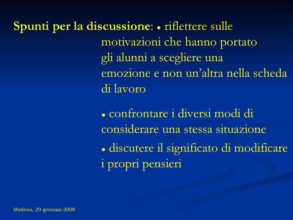 scheda di lavoro confrontare i diversi modi di considerare una