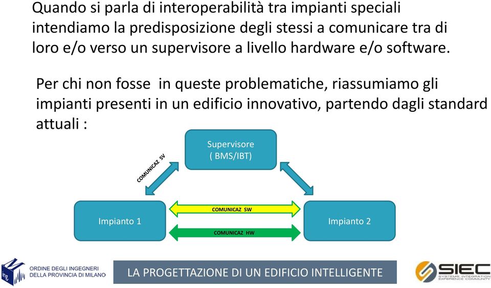 Per chi non fosse in queste problematiche, riassumiamo gli impianti presenti in un edificio