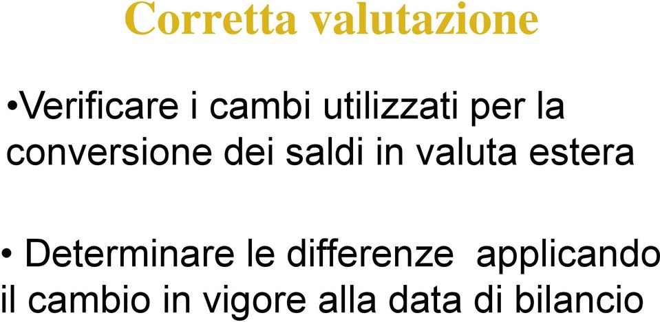 valuta estera Determinare le differenze