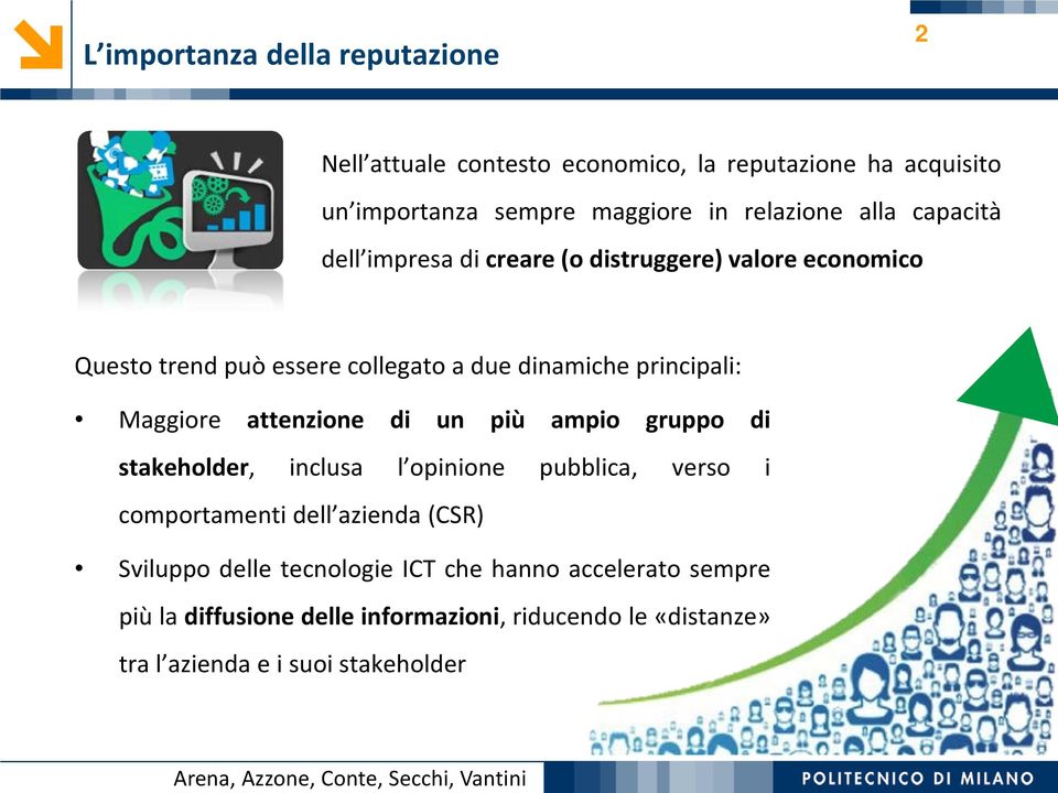 dinamiche principali: Maggiore attenzione di un più ampio gruppo di stakeholder, inclusa l opinione pubblica, verso i comportamenti dell azienda (CSR)