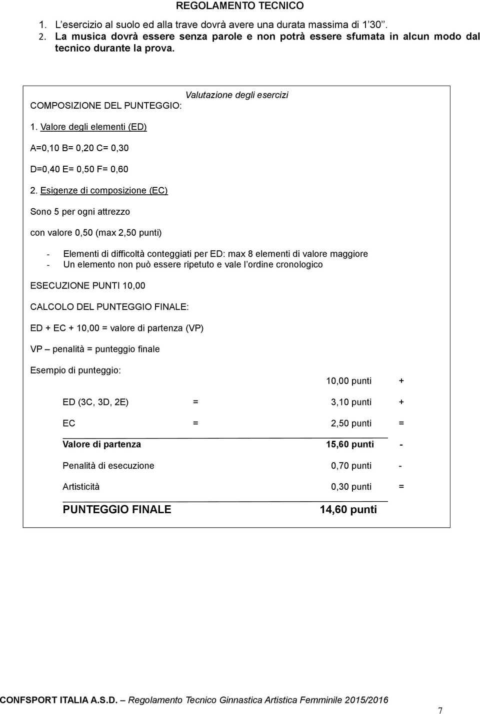 Valore degli elementi (ED) A=0,10 B= 0,20 C= 0,30 D=0,40 E= 0,50 F= 0,60 2.