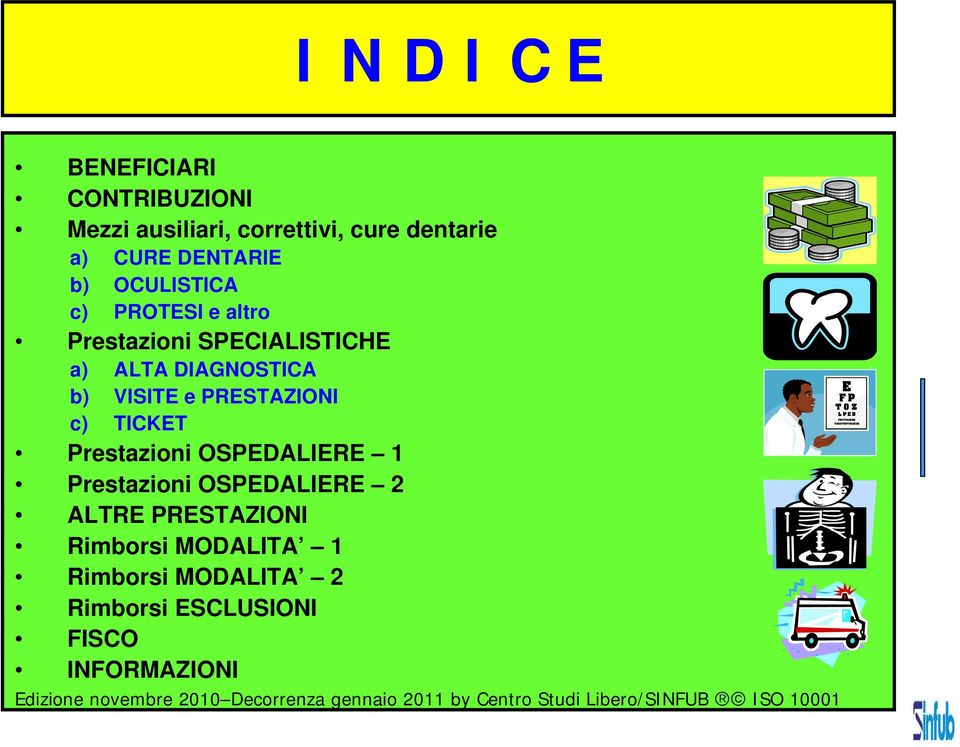 OSPEDALIERE 1 Prestazioni OSPEDALIERE 2 ALTRE PRESTAZIONI Rimborsi MODALITA 1 Rimborsi MODALITA 2 Rimborsi