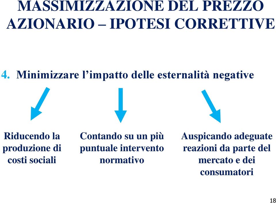 produzione di costi sociali Contando su un più puntuale intervento