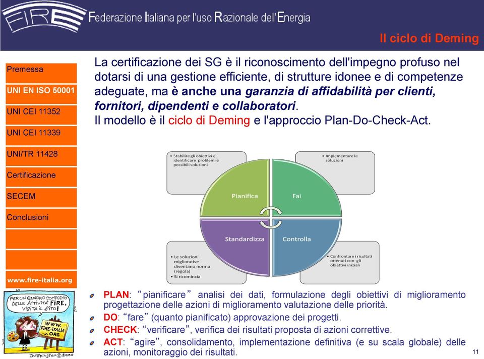 PLAN: pianificare analisi dei dati, formulazione degli obiettivi di miglioramento progettazione delle azioni di miglioramento valutazione delle priorità.