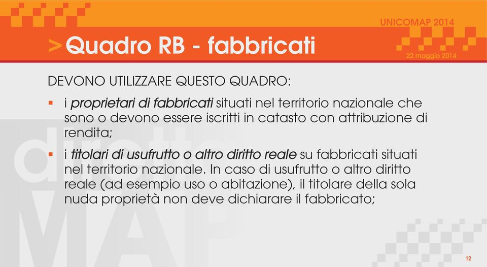 o altro diritto reale su fabbricati situati nel territorio nazionale.