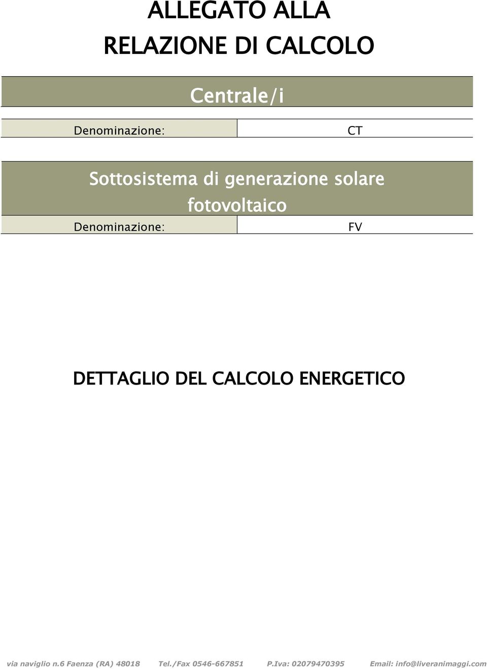 Sottosistema di generazione solare