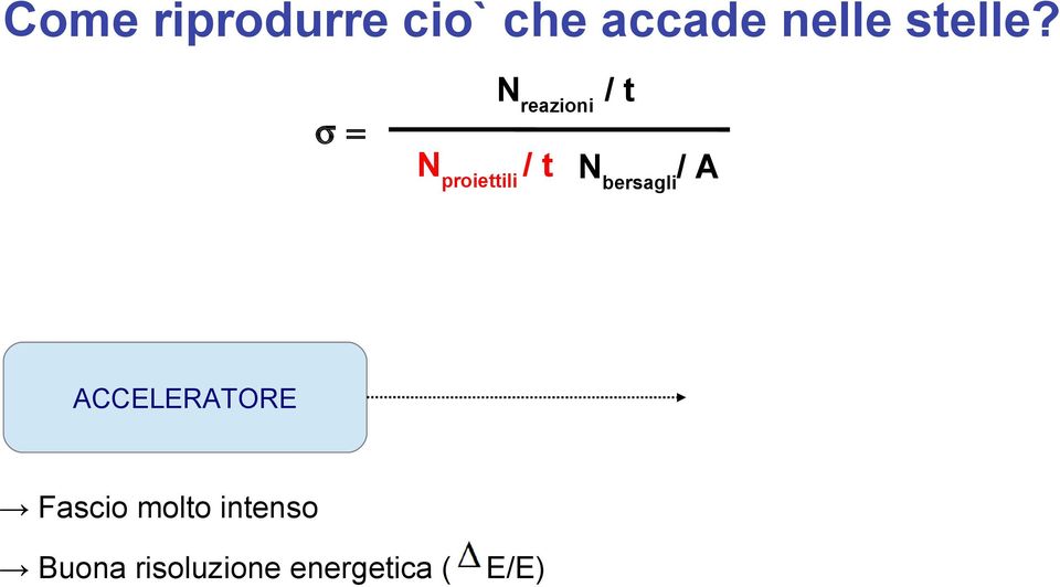 Nreazioni / t Nproiettili / t