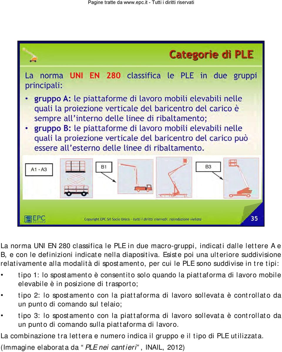 di lavoro mobile elevabile è in posizione di trasporto; tipo 2: lo spostamento con la piattaforma di lavoro sollevata è controllato da un punto di comando sul telaio; tipo 3: lo spostamento