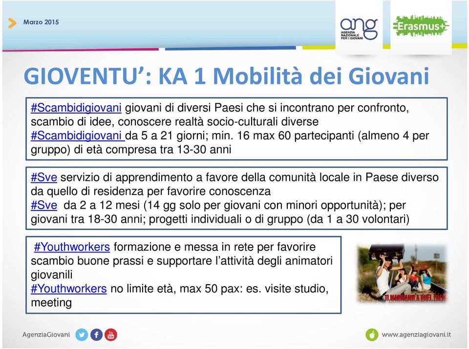 16 max 60 partecipanti (almeno 4 per gruppo) di età compresa tra 13-30 anni #Sve servizio di apprendimento a favore della comunità locale in Paese diverso da quello di residenza per