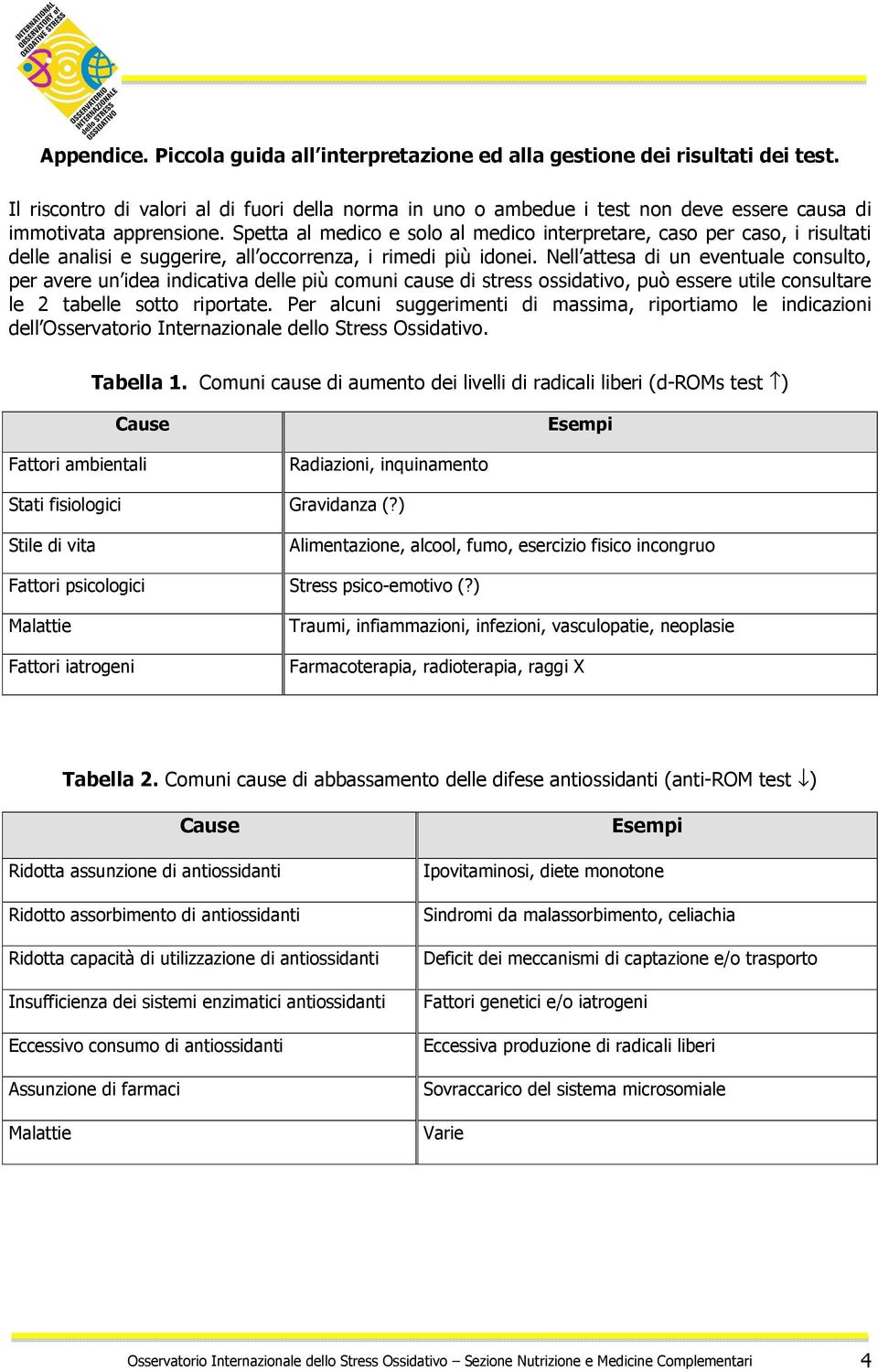 Spetta al medico e solo al medico interpretare, caso per caso, i risultati delle analisi e suggerire, all occorrenza, i rimedi più idonei.