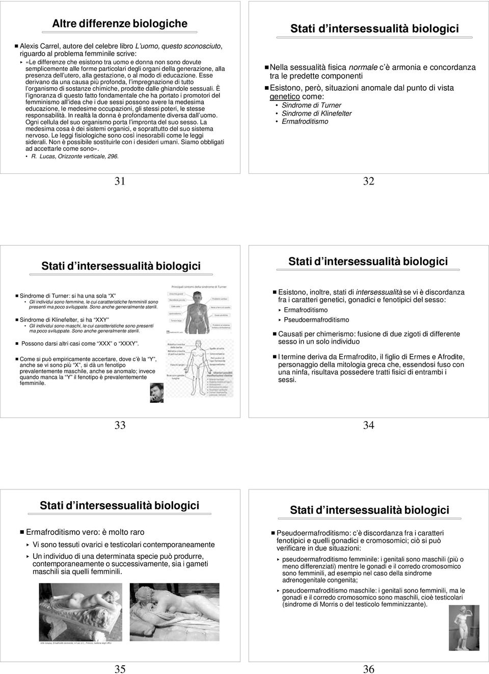 Esse derivano da una causa più profonda, l impregnazione di tutto l organismo di sostanze chimiche, prodotte dalle ghiandole sessuali.