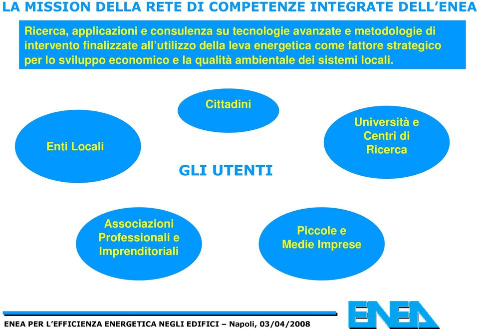 fattore strategico per lo sviluppo economico e la qualità ambientale dei sistemi locali.